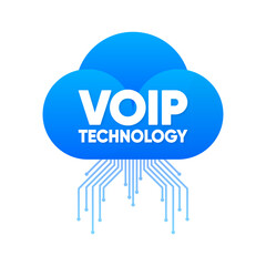 Poster - Voip Technology icon. Internet call concept connection. Voice over network, voip sign. Voice Over IP Service. Software for network phone calls. Vector illustration. Generative AI