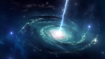 Wall Mural - Beautiful Spiral Galaxy blue - Concept Art
