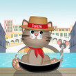 funny illustration of Venetian kitten