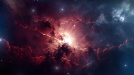 Wall Mural -  Beautiful red nebula in space - galaxy  - Concept Art 