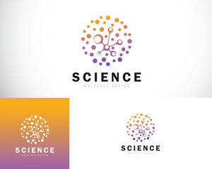 Fototapete - science logo creative molecule design concept lab DNA logo genetic design modern