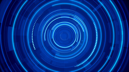 Wall Mural - Abstract circle blue future technology background.