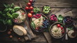 © waranyu - healthy food dishes, on wood background