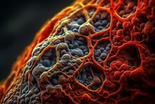 Microscopic View Of Cellular Structures. Generative AI