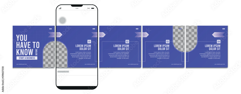 Set of Instagram Carousel Post, editable social media instagram ...