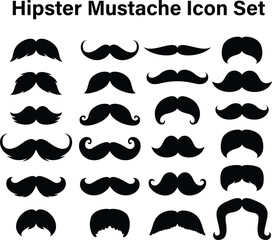 Wall Mural - Hipster Mustaches collection, Men beard set, 70's beard. EPS 10