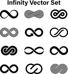 Wall Mural - Infinity symbol icons, unlimited icons, EPS10
