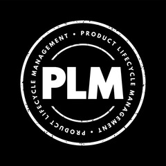 Poster - plm product lifecycle management - process of managing the entire lifecycle of a product from its in