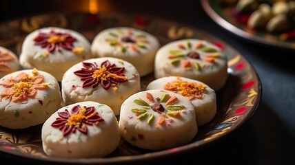 Bengal, India .Sandesh or shondesh is a dessert created with milk and sugar, generative ai tools 