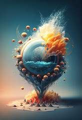 Poster - heart in fire