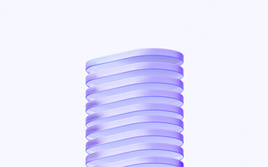Leinwandbilder - abstract glass building round shapes with colorful gradient. 3d rendering illustration for graphic design, presentation or background 