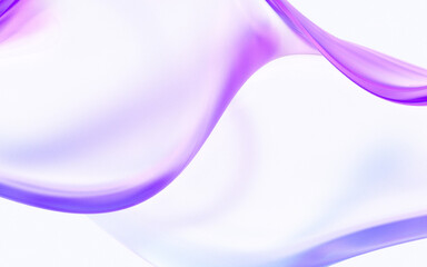 Aufkleber - abstract glass wavy shapes with colorful gradient. 3d rendering illustration for graphic design, presentation or background 