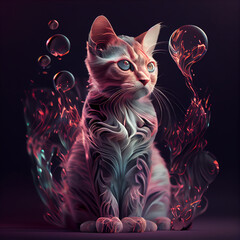 Poster - cat in the night