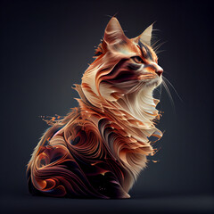 Poster - cat with feathers