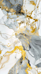 Poster - A close up of a marble surface with gold paint. AI generative.