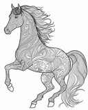 Fototapeta Konie - Horse coloring page