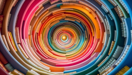 A vibrant collection of colorful paper circles generated by AI