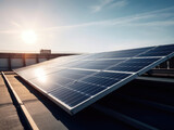 Fototapeta Dinusie - solar panel on a rooftop
