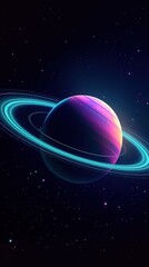 planet in space with stars and nebulae illustration background new quality universal colorful image. generative ai