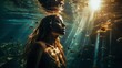 Mermaid underwater scene