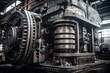 © Serhii - Closeup of Giant Machine in Factory: Intricate Details & Industrial Textures Tell a Complex Story of Manufacturing and Technology: Generative AI
