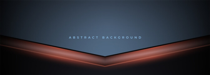 futuristic gray and orange abstract gaming banner with arrow shapes. vector illustration generative 