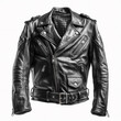 A classic, black leather motorcycle jacket. generative AI