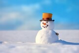 Fototapeta Na sufit - snowman on the snow, generative ai