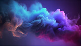 Fototapeta Most - Mist texture. Color smoke. Paint water mix smoke abstract background. Blue purple red smoke. Ai generated image 