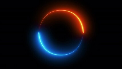 Poster - blue neon light circle. computer generated 3d render generative ai
