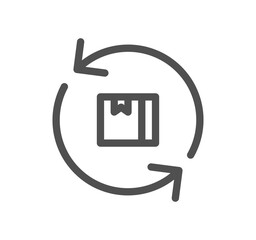 Delivery related icon outline and linear symbol.	