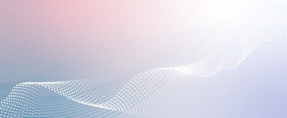 Abstract background with flowing particles. Digital future technology concept. vector illustration.	
