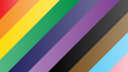 Pride Background with LGBTQ+ Pride Flag Colours. Gay Pride Flag Rainbow Stripes Background Wallpaper with Gradients. Inclusive Vector Background for LGBT Pride Month
