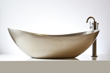 Canvas Print - modern bathroom sink with sleek faucet and handles. Generative AI Generative AI