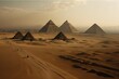 One of the Seven Wonders of the World is the Pyramid of Cheops pyramids in the desert, generative AI.