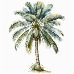 Wall Mural - Watercolor palm Illustration AI Generative.