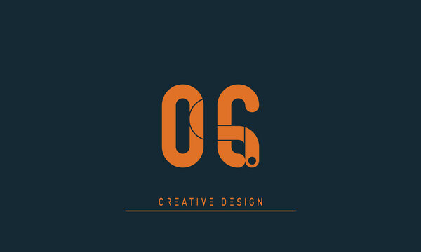 Alphabet letters Modern Creative logo OE , EO