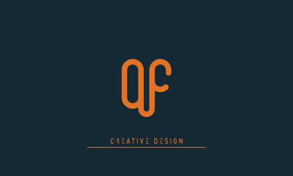 Alphabet letters Modern Creative logo OF , FO