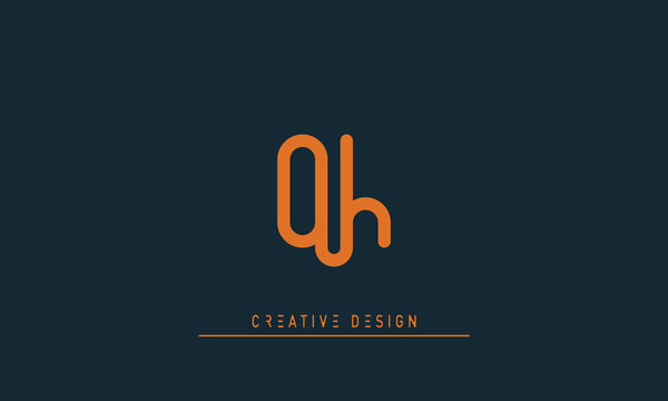 Alphabet letters Modern Creative logo OH , HO