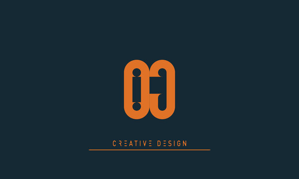 Alphabet letters Modern Creative logo OJ , JO