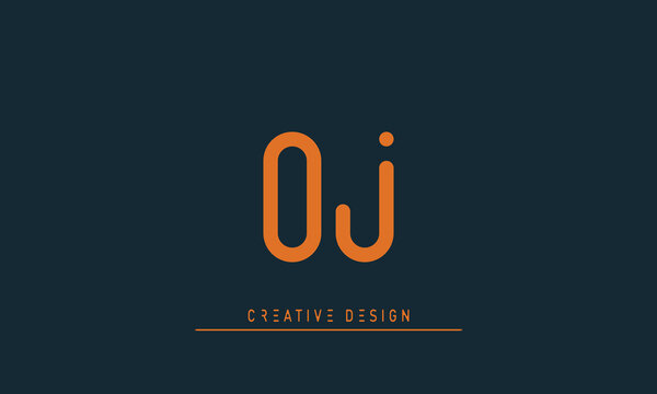 Alphabet letters Modern Creative logo OJ , JO