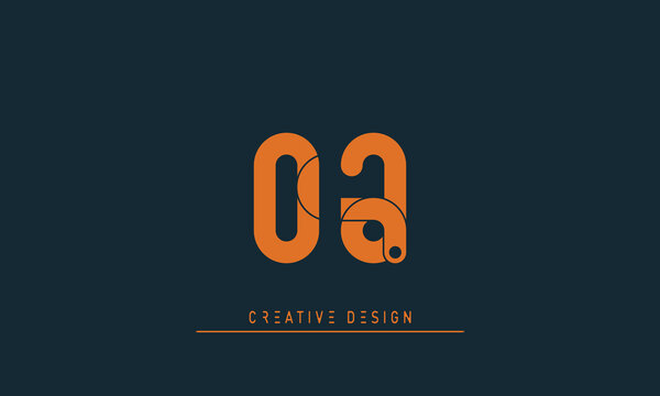 Alphabet letters Modern Creative logo OJ , JO