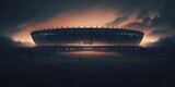 Fototapeta  - Illustration of stadium silhouette at dusk