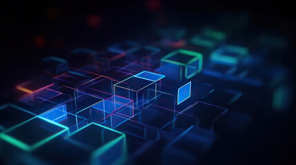 Aufkleber - Modern abstract digital 3D background. Copy space. Based on Generative AI