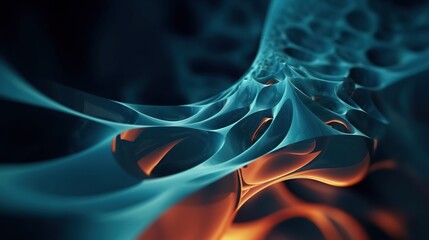 Poster - Modern abstract digital 3D background. Copy space. Based on Generative AI