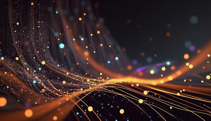 Poster - Modern abstract digital 3D background. Copy space. Based on Generative AI