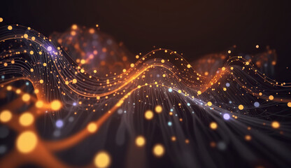 Poster - Modern abstract digital 3D background. Copy space. Based on Generative AI