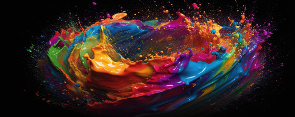 Wall Mural - Abstract artistic watercolor splash background 3d render, Generative AI