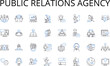 © michael broon - Public relations agency line icons collection. Marketing firm, Communication company, Promotion agency, Reputation management, Media relations, Brand publicity, Advertising organization Generative AI