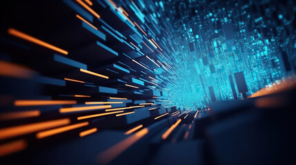 Poster - Modern abstract digital 3D background. Copy space. Based on Generative AI